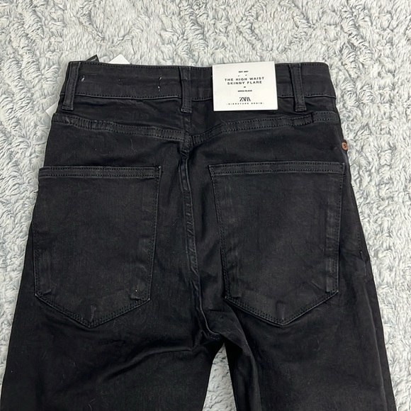 Zara The High Waist Skinny Flare In black size 2 - Picture 8 of 12